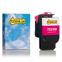 Lexmark 702XM (70C2XM0) magenta toner extra hög kapacitet (varumärket 123ink) 70C2XM0C 037259