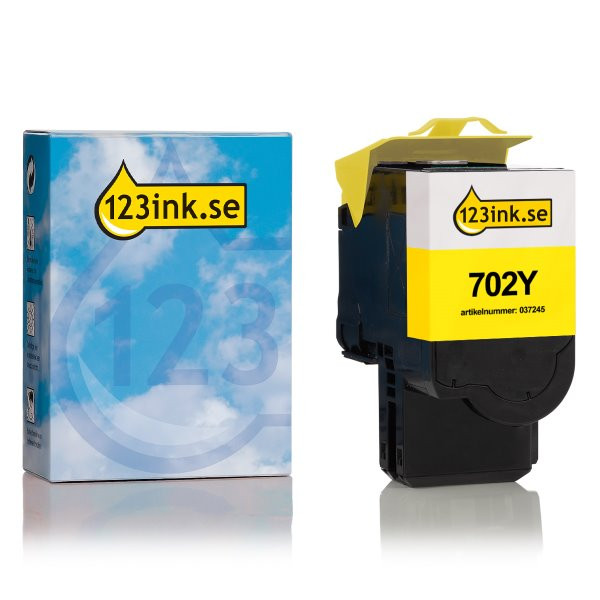 Lexmark 702Y (70C20Y0) gul toner (varumärket 123ink) 70C20Y0C 037245 - 1