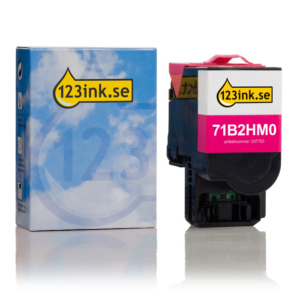 Lexmark 71B2HM0 magenta toner hög kapacitet (varumärket 123ink) 71B2HM0C 037753 - 1