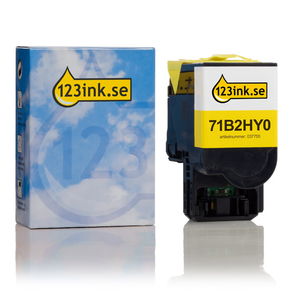 Lexmark 71B2HY0 gul toner hög kapacitet (varumärket 123ink) 71B2HY0C 037755 - 1