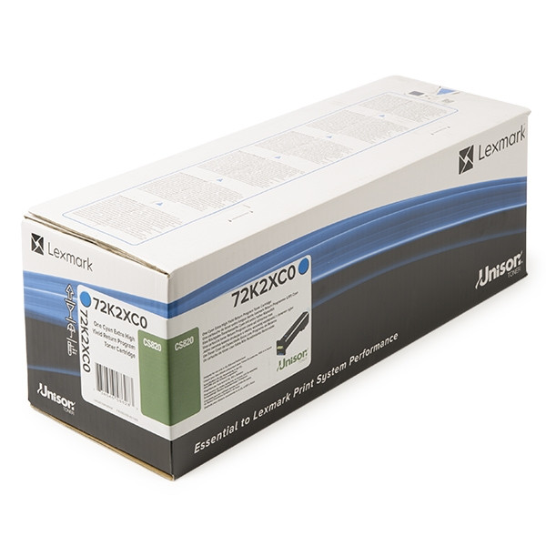 Lexmark 72K2XC0 cyan toner hög kapacitet (original) 72K2XC0 037640 - 1