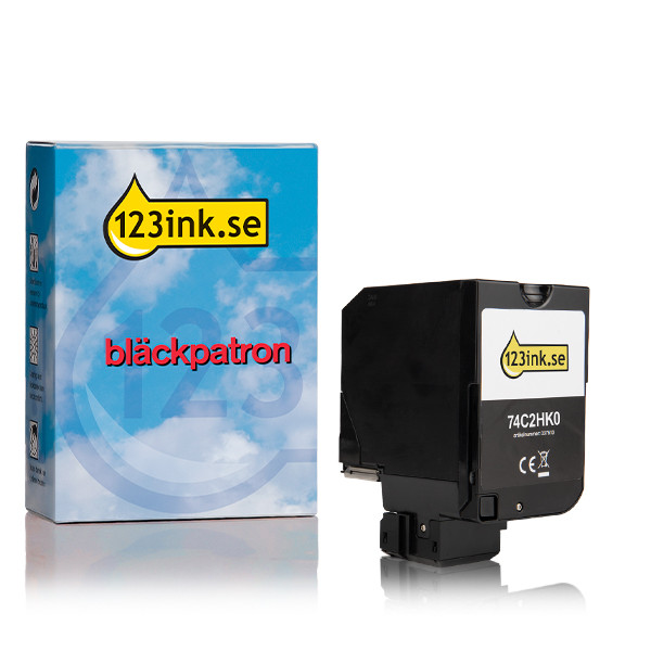 Lexmark 74C2HK0 svart toner extra hög kapacitet (varumärket 123ink) 74C2HK0C 037621 - 1