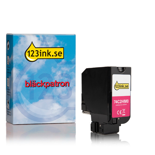 Lexmark 74C2HM0 magenta toner extra hög kapacitet (varumärket 123ink) 74C2HM0C 037669 - 1