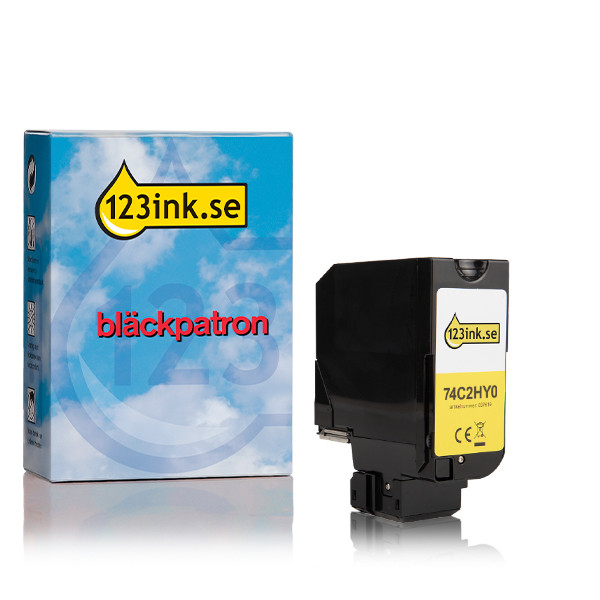 Lexmark 74C2HY0 gul toner extra hög kapacitet (varumärket 123ink) 74C2HY0C 037671 - 1