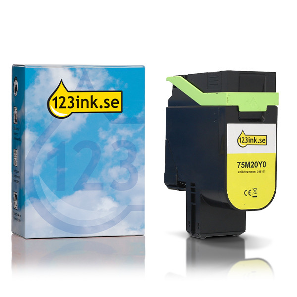 Lexmark 75M20Y0 gul toner (varumärket 123ink) 038191 - 1
