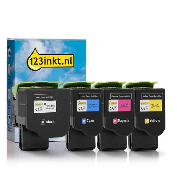 Lexmark 78C2XK0/C0/M0/Y0 toner 4-pack (varumärket 123ink) 131981 - 1