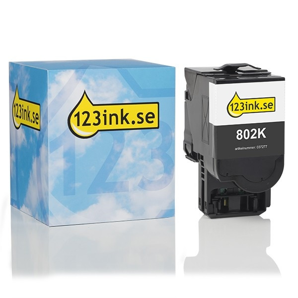 Lexmark 802K (80C20K0) svart toner lågkapacitet (varumärket 123ink) 80C20K0C 037277 - 1