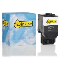 Lexmark 802K (80C20K0) svart toner lågkapacitet (varumärket 123ink) 80C20K0C 037277