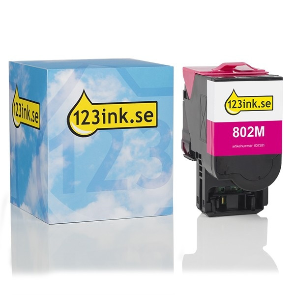 Lexmark 802M (80C20M0) magenta toner lågkapacitet (varumärket 123ink) 80C20M0C 037281 - 1