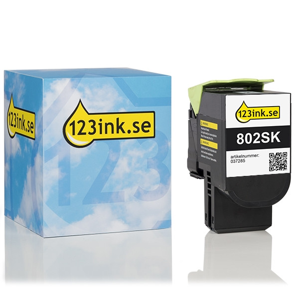 Lexmark 802SK (80C2SK0) svart toner (varumärket 123ink) 80C2SK0C 037285 - 1