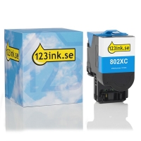 Lexmark 802XC (80C2XC0) cyan toner (varumärket 123ink) 80C2XC0C 037303