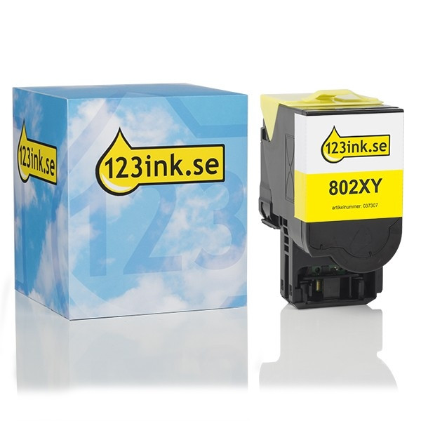 Lexmark 802XY (80C2XY0) gul toner (varumärket 123ink) 80C2XY0C 037307 - 1