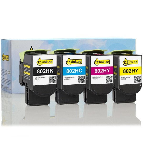 Lexmark 80C2HK0/C0/M0/Y0 toner hög kapacitet 4-pack (varumärket 123ink)  130284 - 1