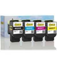 Lexmark 80C2HK0/C0/M0/Y0 toner hög kapacitet 4-pack (varumärket 123ink)  130284