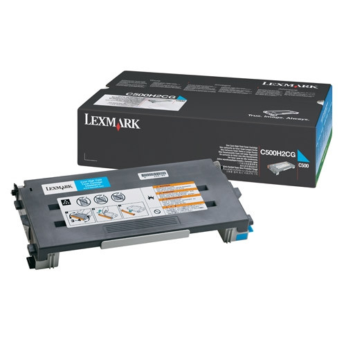 Lexmark C500H2CG cyan toner hög kapacitet (original) C500H2CG 034800 - 1