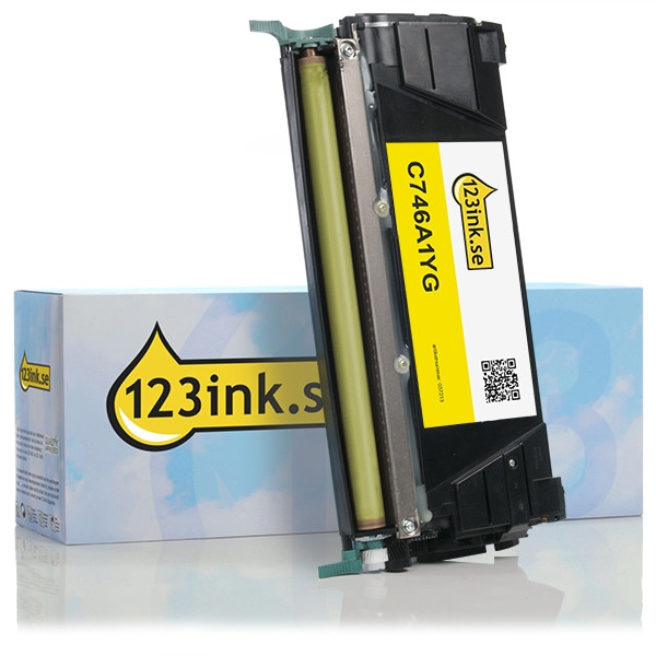 Lexmark C746A1YG gul toner (varumärket 123ink) C746A1YGC 037213 - 1