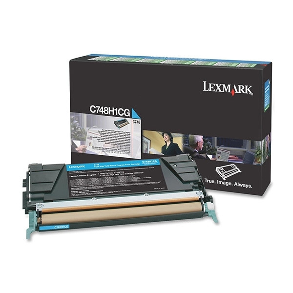 Lexmark C748H1CG cyan toner hög kapacitet (original) C748H1CG 037202 - 1