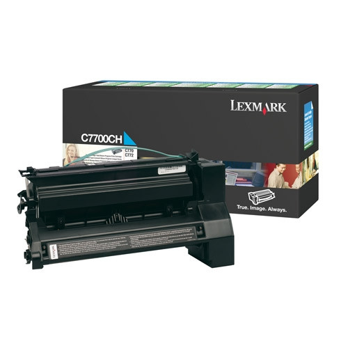 Lexmark C7700CH cyan toner hög kapacitet (original) C7700CH 034875 - 1