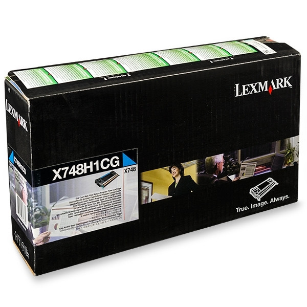 Lexmark X748H1CG cyan toner hög kapacitet (original) X748H1CG 037216 - 1