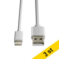 Lightning till USB-A laddningskabel | 1m | vit | 123ink 3st  302472
