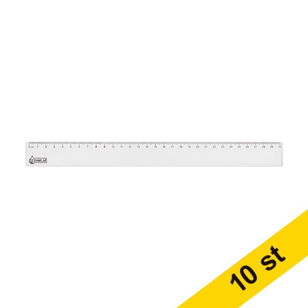 Linjal 30cm plast | 123ink | 10st 301365 - 1