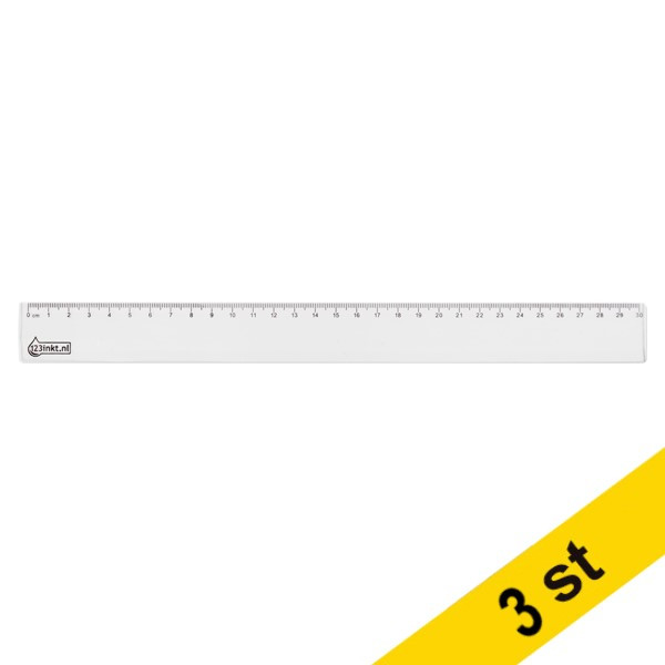 Linjal 30cm plast | 123ink | 3st 301198 - 1