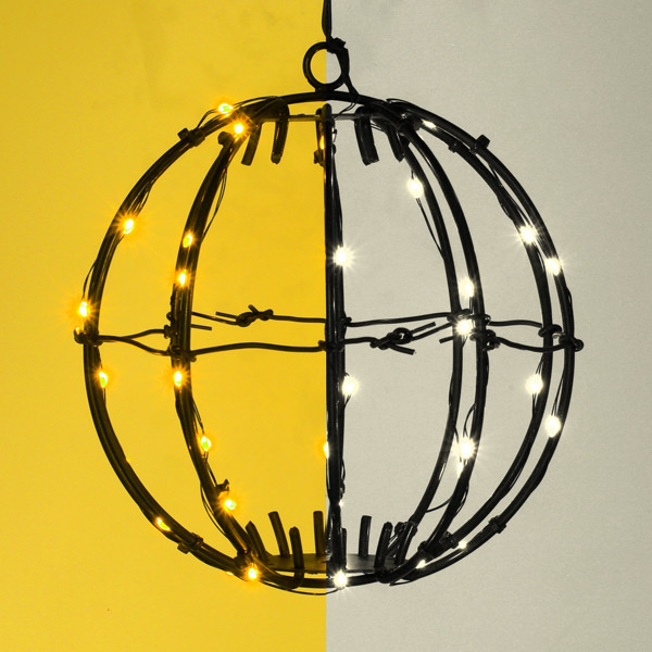 Ljusboll Ø15cm 40 LED | batteridriven | svart [123ink] LDR07352 - 1