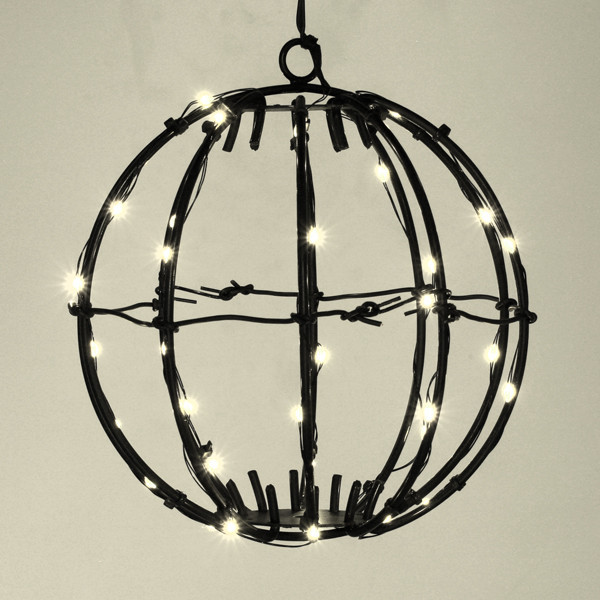 Ljusboll Ø15cm 40 LED | batteridriven | svart [123ink] LDR07352 - 3