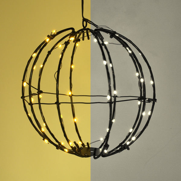 Ljusboll Ø20cm 50 LED | batteridriven | svart [123ink] LDR07353 - 1