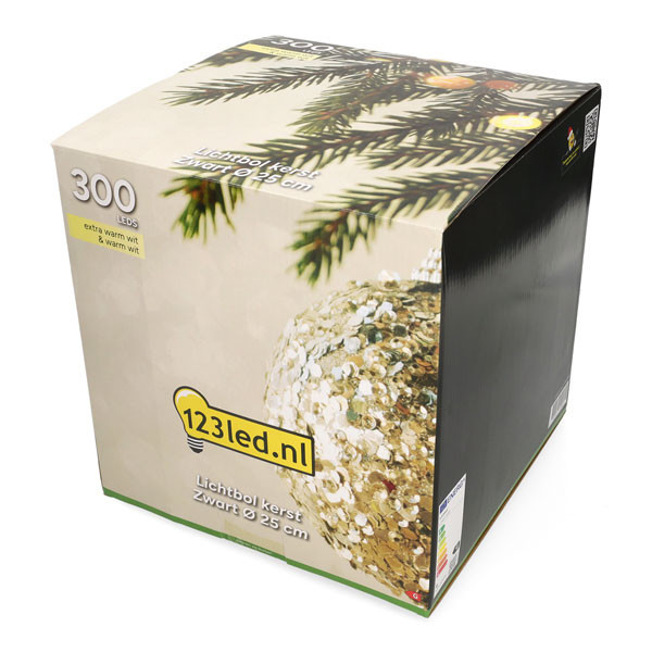 Ljusboll Ø25cm 300 LED | svart [123ink] LDR07335 - 7