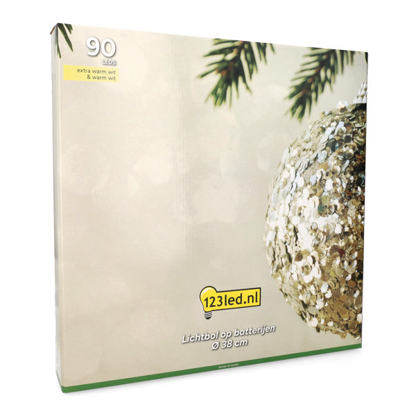 Ljusboll Ø38cm 90 LED | batteridriven | svart [123ink] LDR07355 - 7