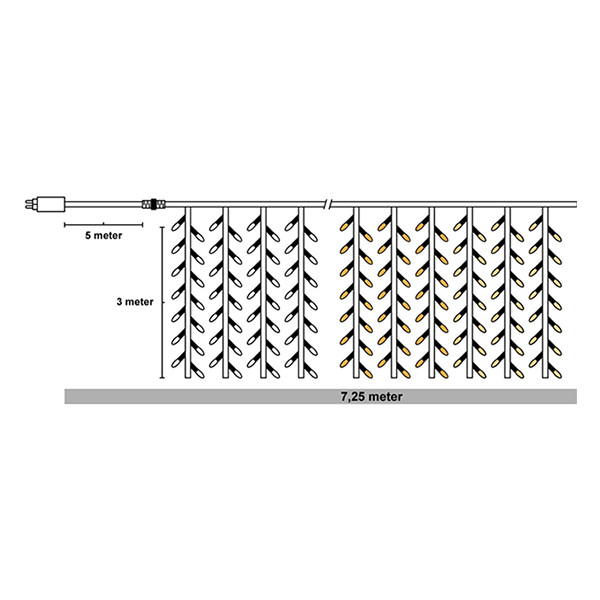 Ljusgardin | extra varmvit & varmvit | 2,25m x 3m | 480 LED [123ink] LDR07014 - 2