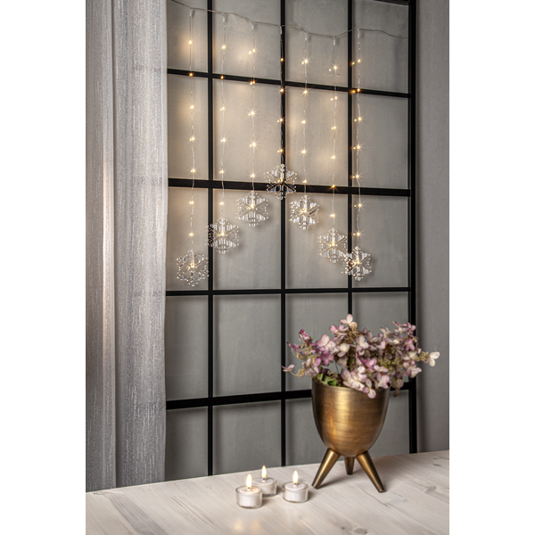 Ljusgardin Dew Drop Snowflake | varmvit | 0,6x0,85cm [Star Trading] 729-77 501779 - 3