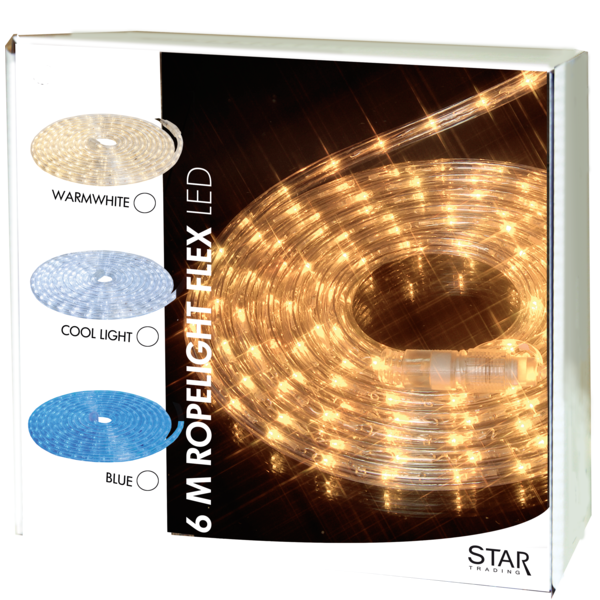 Ljusslang Ropelight LED | varmvit | 6m | 216 lampor [Star Trading] 562-01 361391 - 5