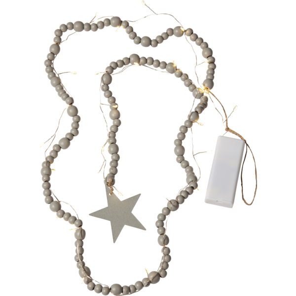 Ljusslinga Beady | 150cm | 30 lampor | greige [Star Trading] 729-71 501764 - 1
