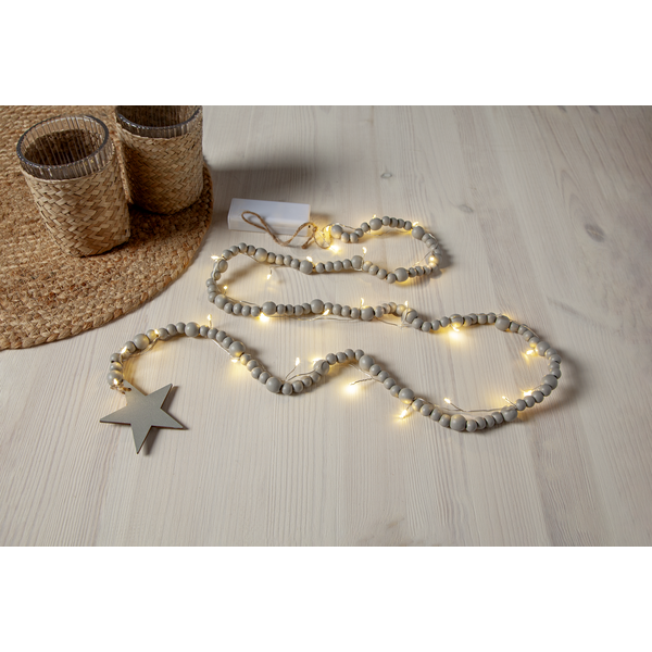 Ljusslinga Beady | 150cm | 30 lampor | greige [Star Trading] 729-71 501764 - 4