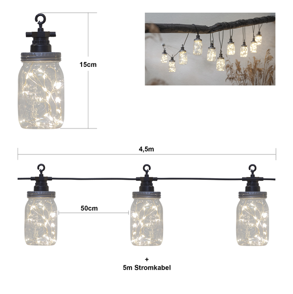 Ljusslinga Circus Bottle | 450cm | 10 lampor | transparent [Star Trading] 476-82 501753 - 4