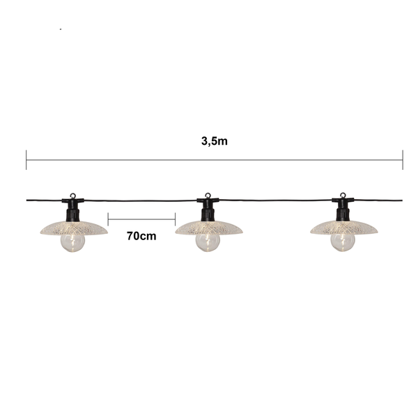 Ljusslinga Glassy Light | 350cm | 6 lampor | transparent [Star Trading] 473-10 501755 - 3