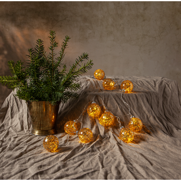 Ljusslinga Glitter | 130cm | 10 lampor | guld [Star Trading] 729-18 501772 - 4