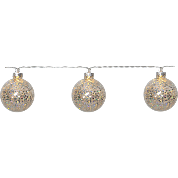 Ljusslinga Glitter | 130cm | 10 lampor | silver [Star Trading] 729-17 501771 - 1