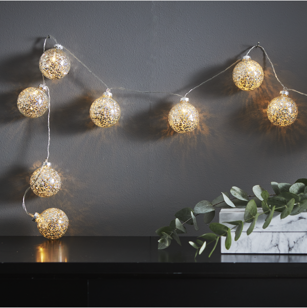 Ljusslinga Glitter | 130cm | 10 lampor | silver [Star Trading] 729-17 501771 - 2