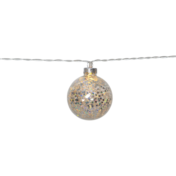 Ljusslinga Glitter | 130cm | 10 lampor | silver [Star Trading] 729-17 501771 - 3