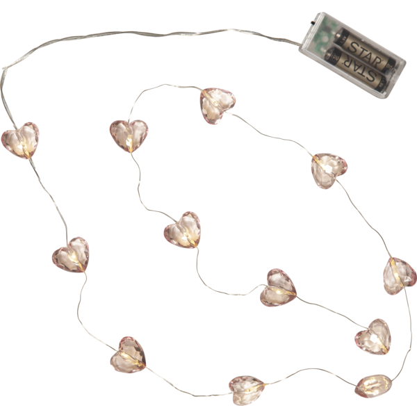 Ljusslinga Valentine | 165cm | 12 lampor | transparent rosa [Star Trading] 729-78 501750 - 1