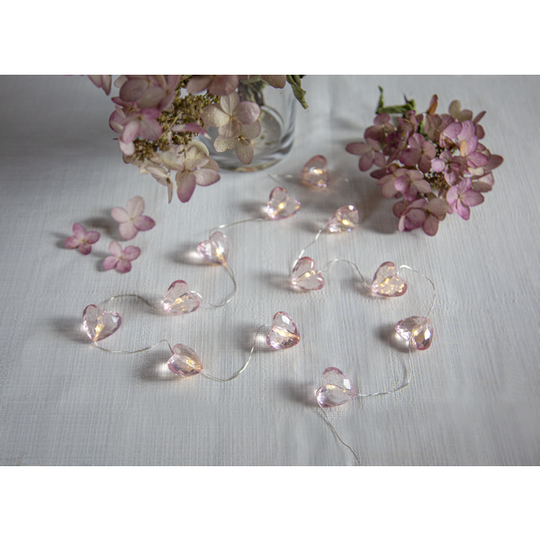 Ljusslinga Valentine | 165cm | 12 lampor | transparent rosa [Star Trading] 729-78 501750 - 3