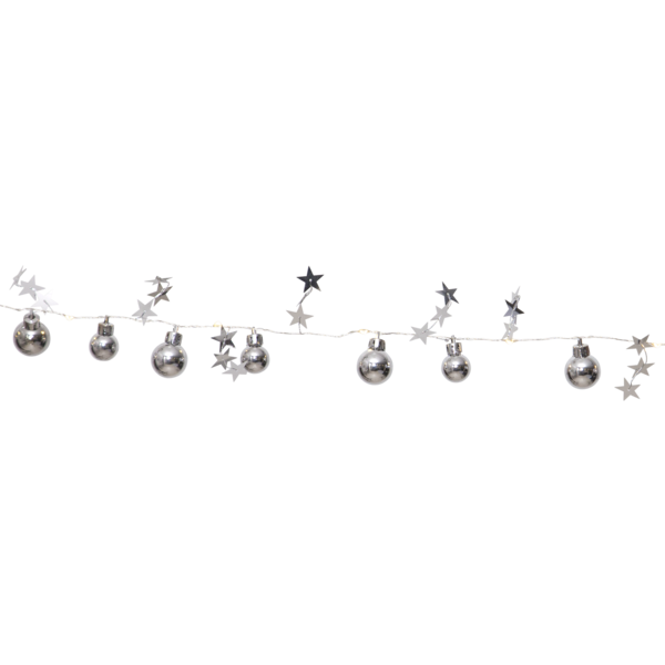 Ljusslinga X-Mas | 90cm | 10 lampor | silver [Star Trading] 728-05 501773 - 3