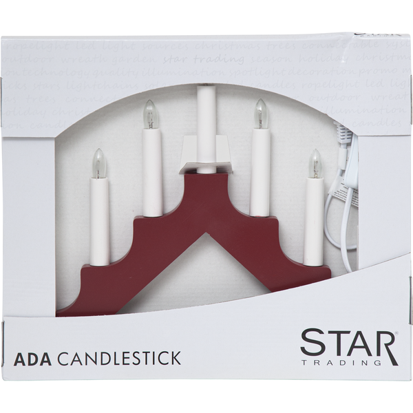Ljusstake Ada | 7-arm | trä | röd [Star Trading]⭐ 286-15-1 361275 - 4