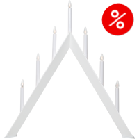 Ljusstake Arrow | 7-arm | trä | vit [Star Trading]⭐ 502210