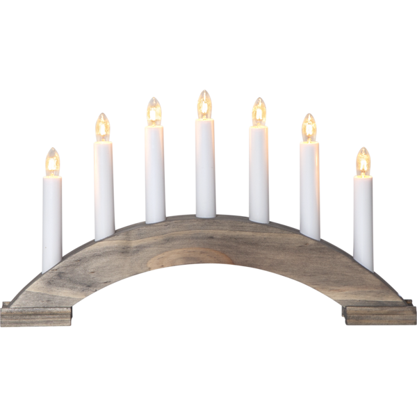 Ljusstake Bea | 7-arm | trä | brunbetsad [Star Trading] 283-19 361281 - 1