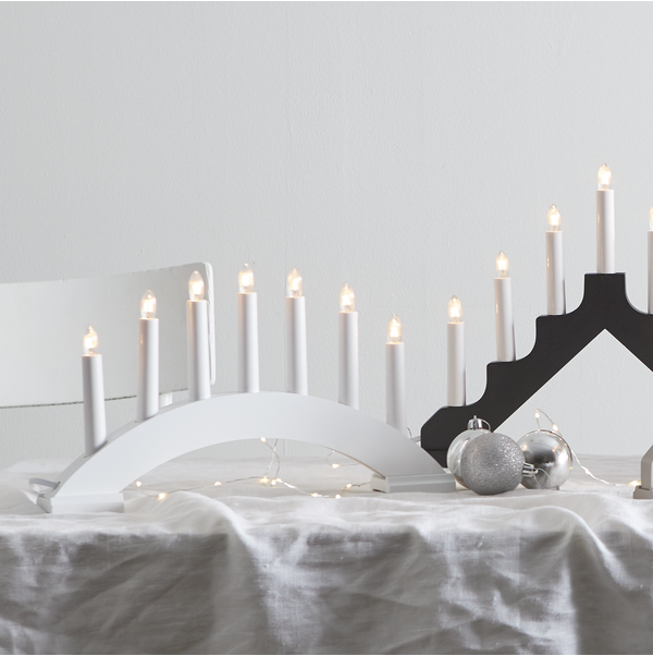 Ljusstake Bea | 7-arm | trä | vit  [Star Trading] 283-18 361280 - 2