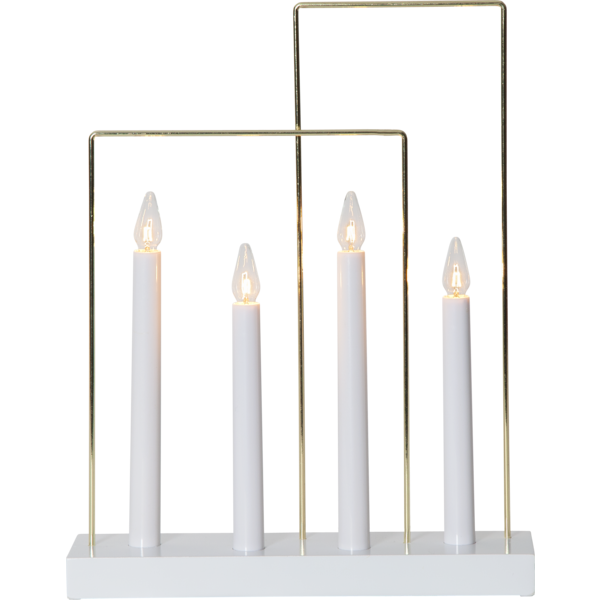 Ljusstake Glossy Frame | 4 ljus | vit [Star Trading] 644-71 501808 - 1